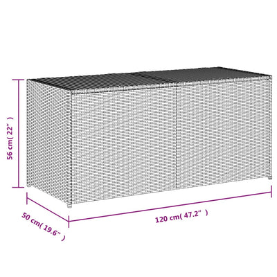 opbevaringsboks til haven 283 l polyrattan sort