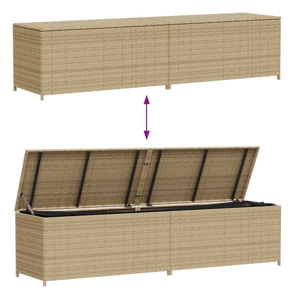 opbevaringsboks til haven 469 l polyrattan beige