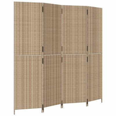 rumdeler 4 paneler polyrattan beige