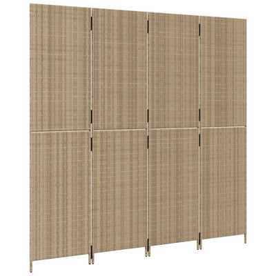 rumdeler 4 paneler polyrattan beige