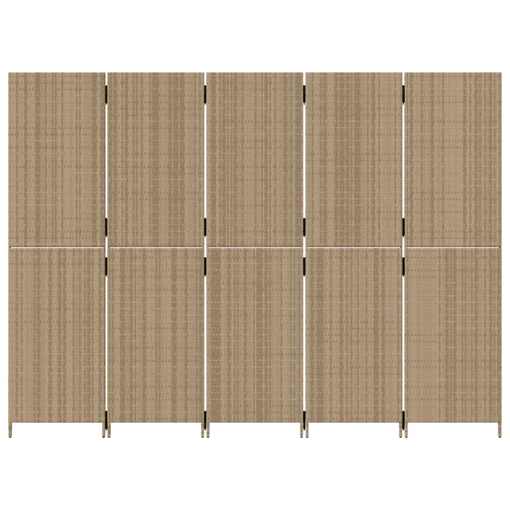 rumdeler 5 paneler polyrattan beige