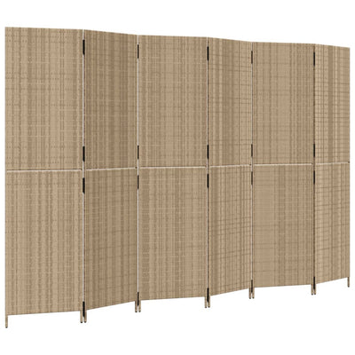 rumdeler 6 paneler polyrattan beige