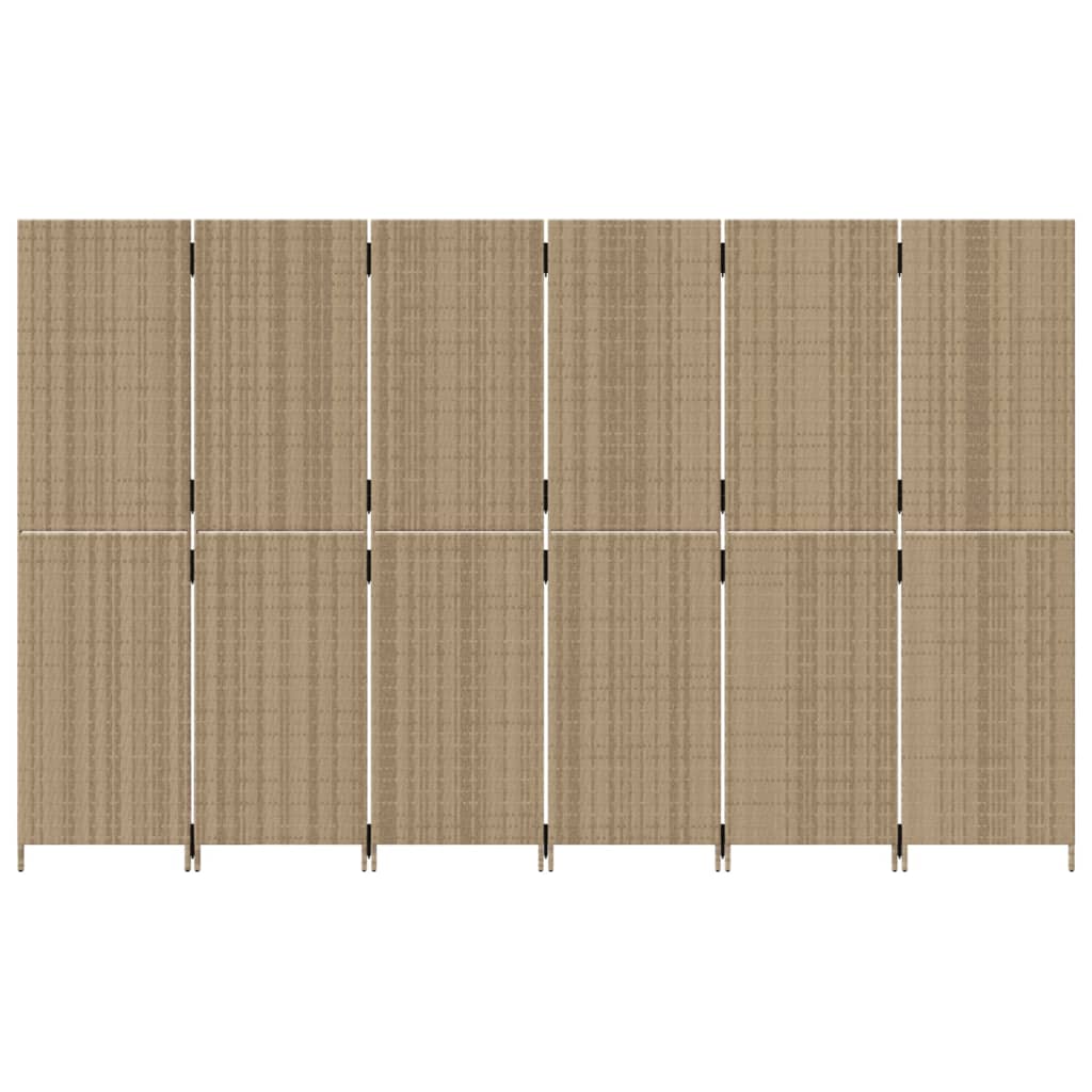 rumdeler 6 paneler polyrattan beige