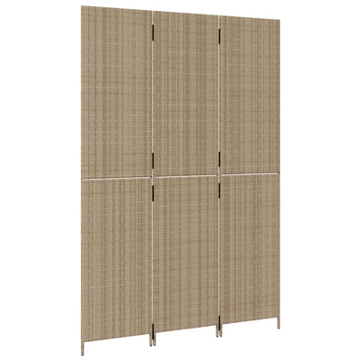 rumdeler 3 paneler polyrattan beige