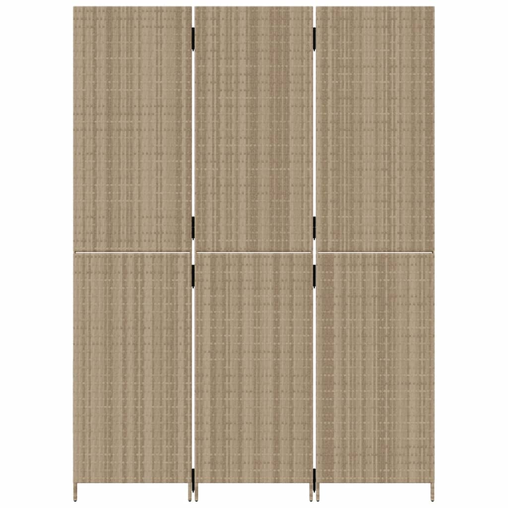 rumdeler 3 paneler polyrattan beige