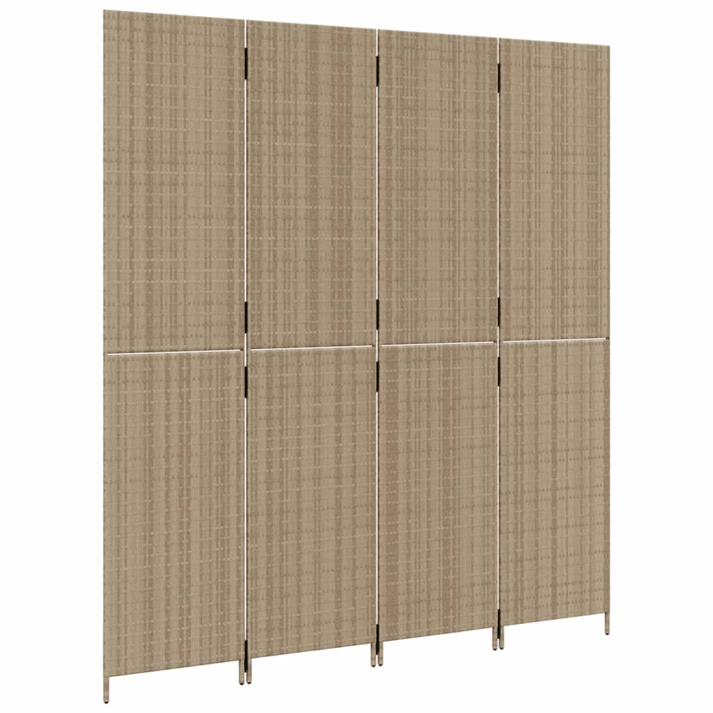 rumdeler 4 paneler polyrattan beige