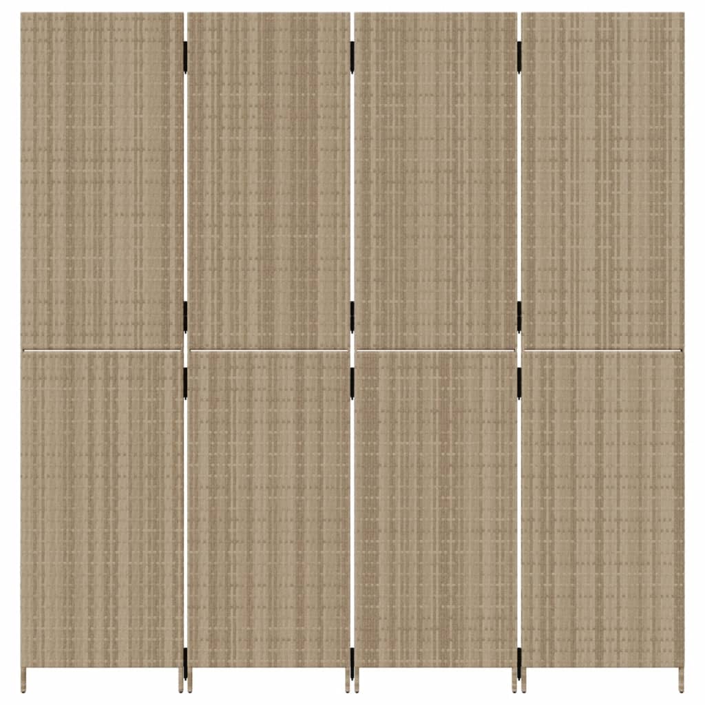 rumdeler 4 paneler polyrattan beige