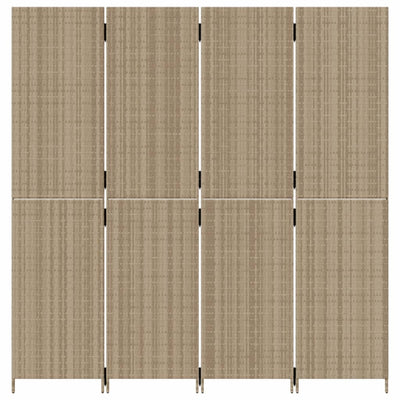 rumdeler 4 paneler polyrattan beige