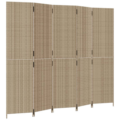 rumdeler 5 paneler polyrattan beige