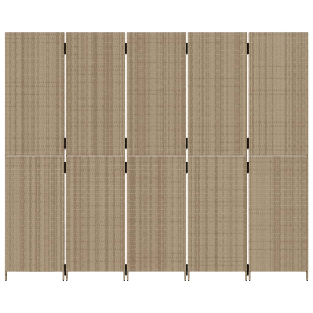 rumdeler 5 paneler polyrattan beige