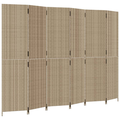 rumdeler 6 paneler polyrattan beige