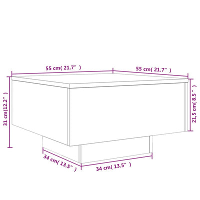 sofabord 55x55x31 cm konstrueret træ sort