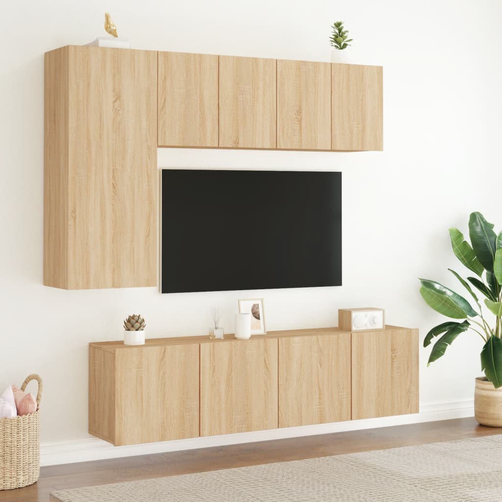 væghængt tv-bord 60x30x41 cm sonoma-eg