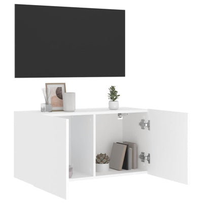 væghængt tv-bord 80x30x41 cm hvid