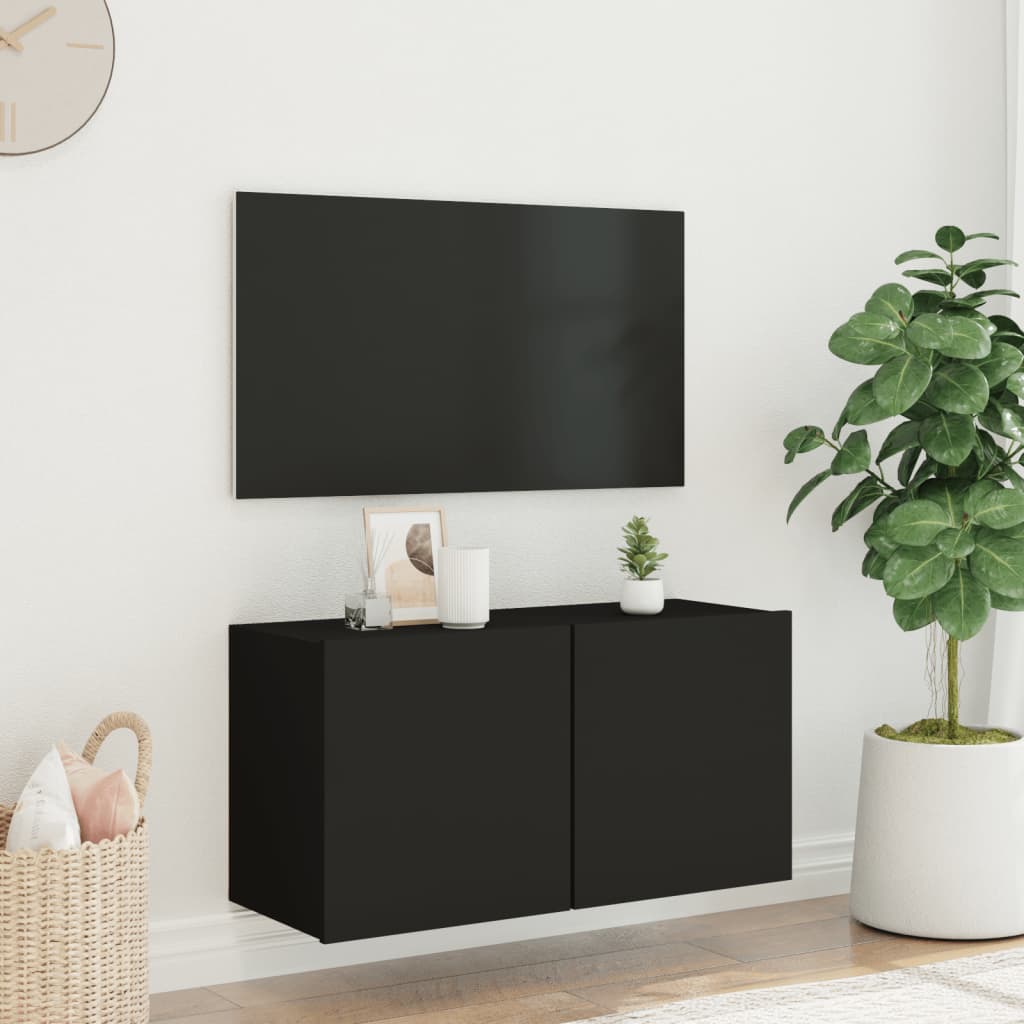 væghængt tv-bord 80x30x41 cm sort