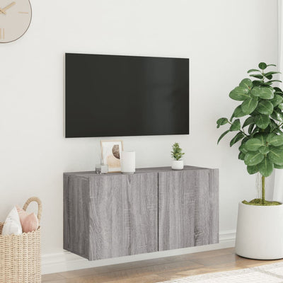 væghængt tv-bord 80x30x41 cm grå sonoma-eg