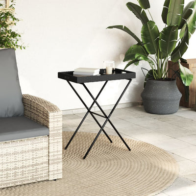 bakkebord 65x40x75 cm polyrattan sort