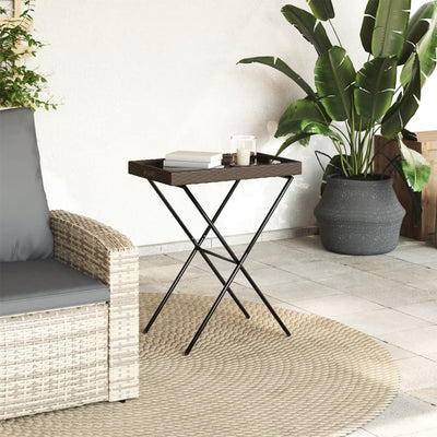 bakkebord 65x40x75 cm polyrattan brun