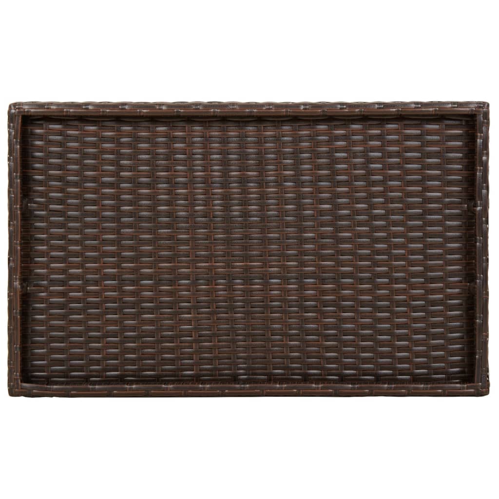 bakkebord 65x40x75 cm polyrattan brun