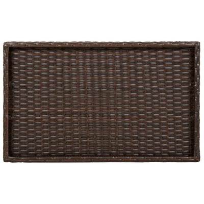 bakkebord 65x40x75 cm polyrattan brun