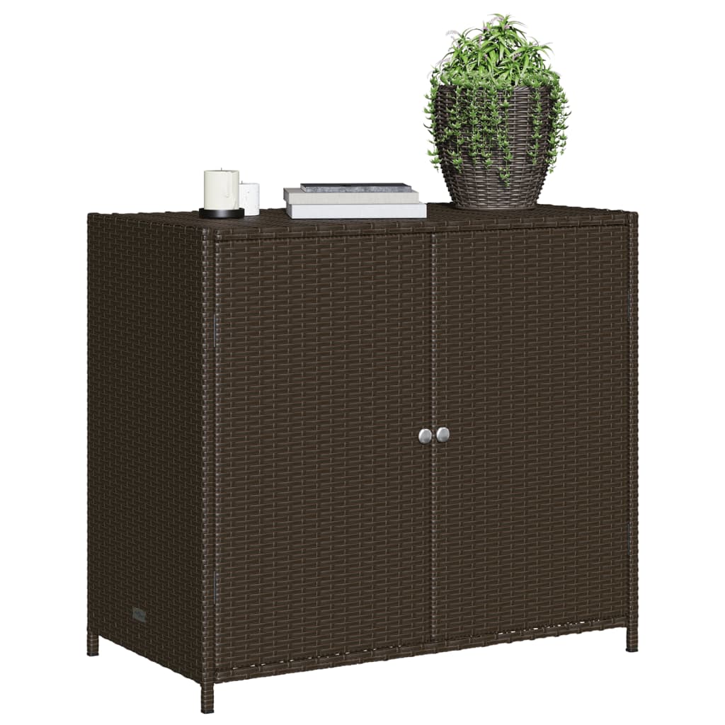 opbevaringsskab til haven 83x45x76 cm polyrattan brun