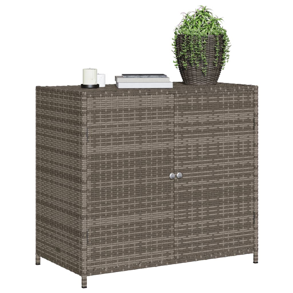 opbevaringsskab til haven 83x45x76 cm polyrattan grå