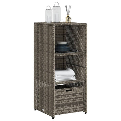 opbevaringsskab til haven 50x55x115 cm polyrattan grå