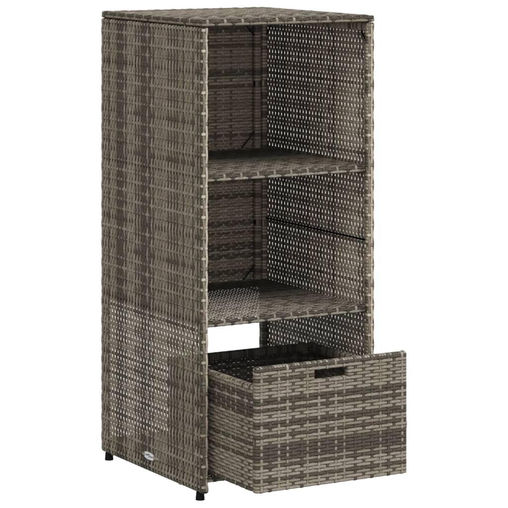 opbevaringsskab til haven 50x55x115 cm polyrattan grå