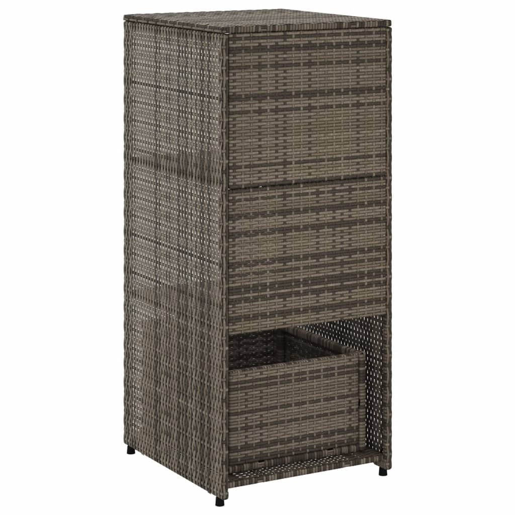 opbevaringsskab til haven 50x55x115 cm polyrattan grå