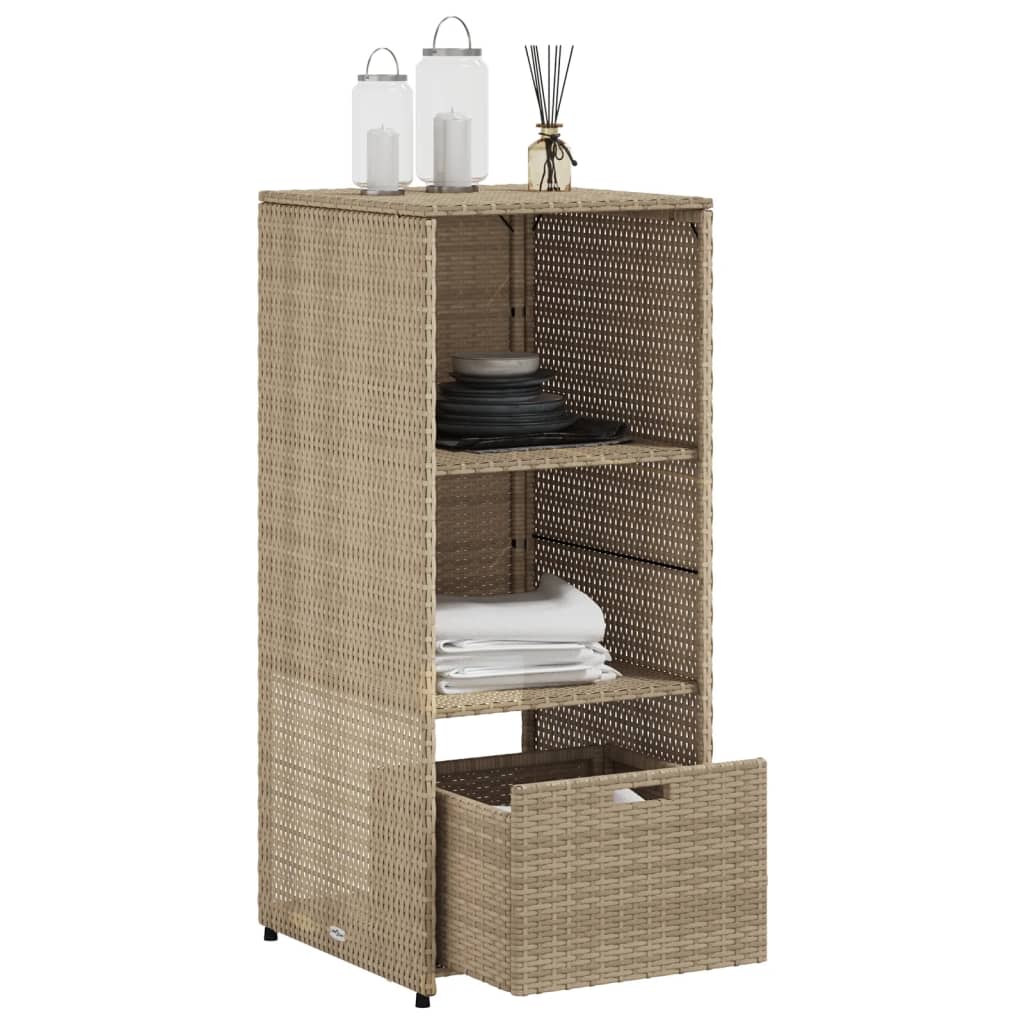 opbevaringsskab til haven 50x55x115 cm polyrattan beige