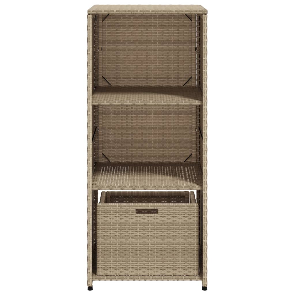 opbevaringsskab til haven 50x55x115 cm polyrattan beige