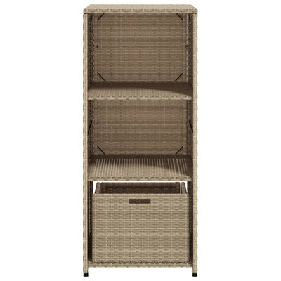 opbevaringsskab til haven 50x55x115 cm polyrattan beige