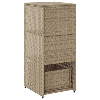 opbevaringsskab til haven 50x55x115 cm polyrattan beige