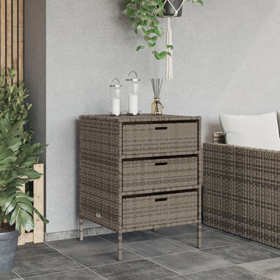 opbevaringsskab til haven 55x59x80 cm polyrattan grå