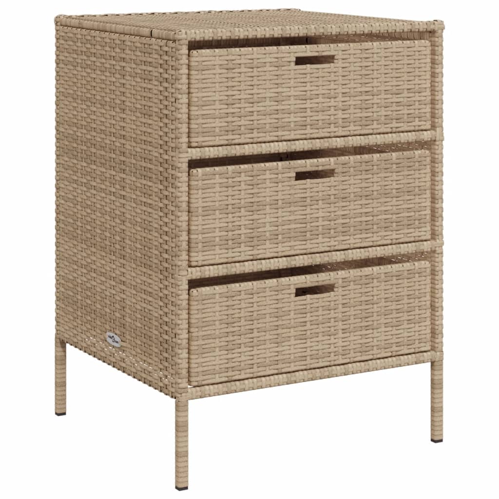 opbevaringsskab til haven 55x59x80 cm polyrattan beige