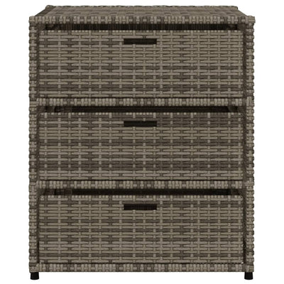 opbevaringsskab til haven 55x59x69 cm polyrattan grå