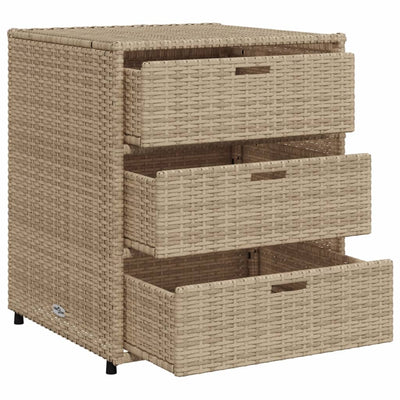 opbevaringsskab til haven 55x59x69 cm polyrattan beige