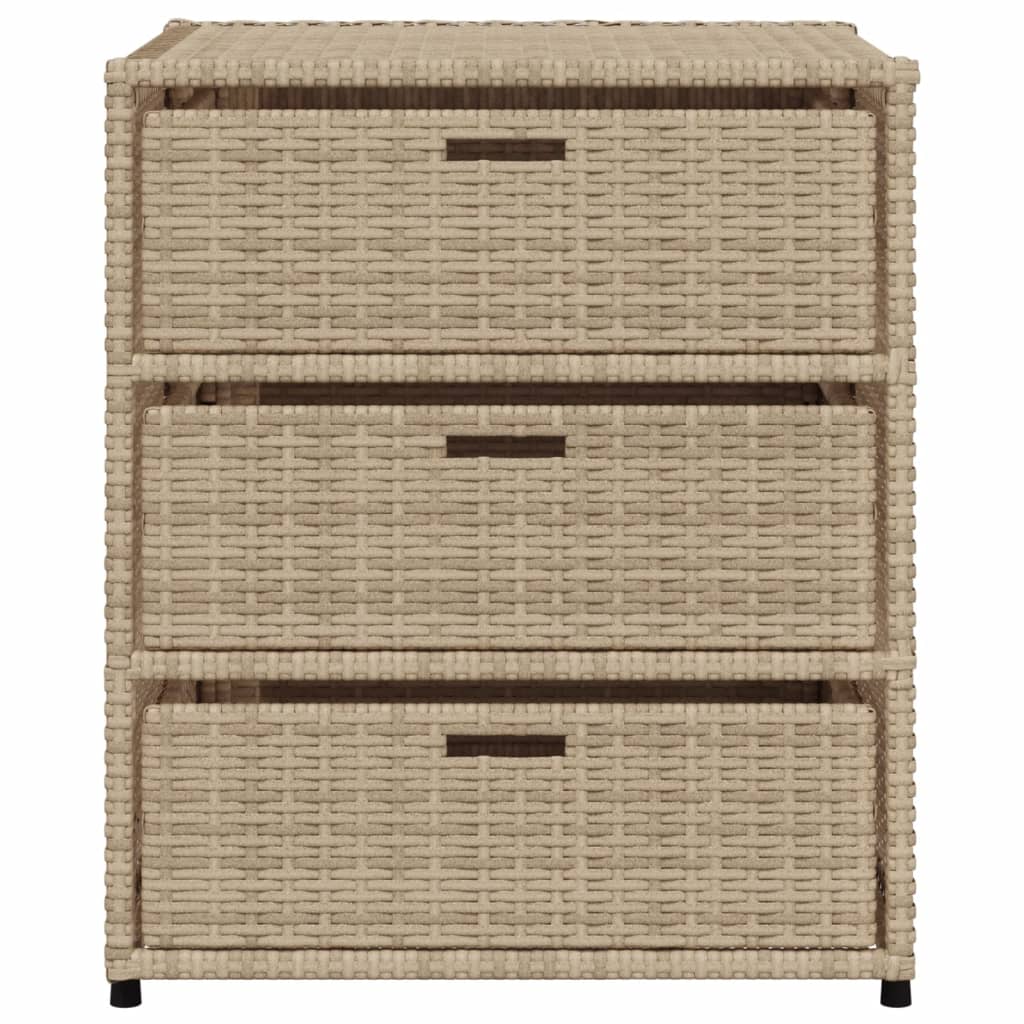 opbevaringsskab til haven 55x59x69 cm polyrattan beige