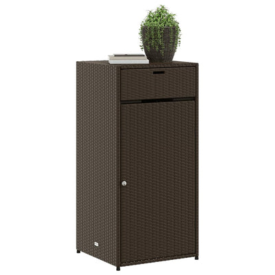 opbevaringsskab til haven 55x55x111 cm polyrattan brun