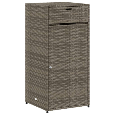 opbevaringsskab til haven 55x55x111 cm polyrattan grå