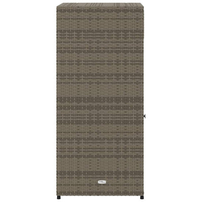 opbevaringsskab til haven 55x55x111 cm polyrattan grå