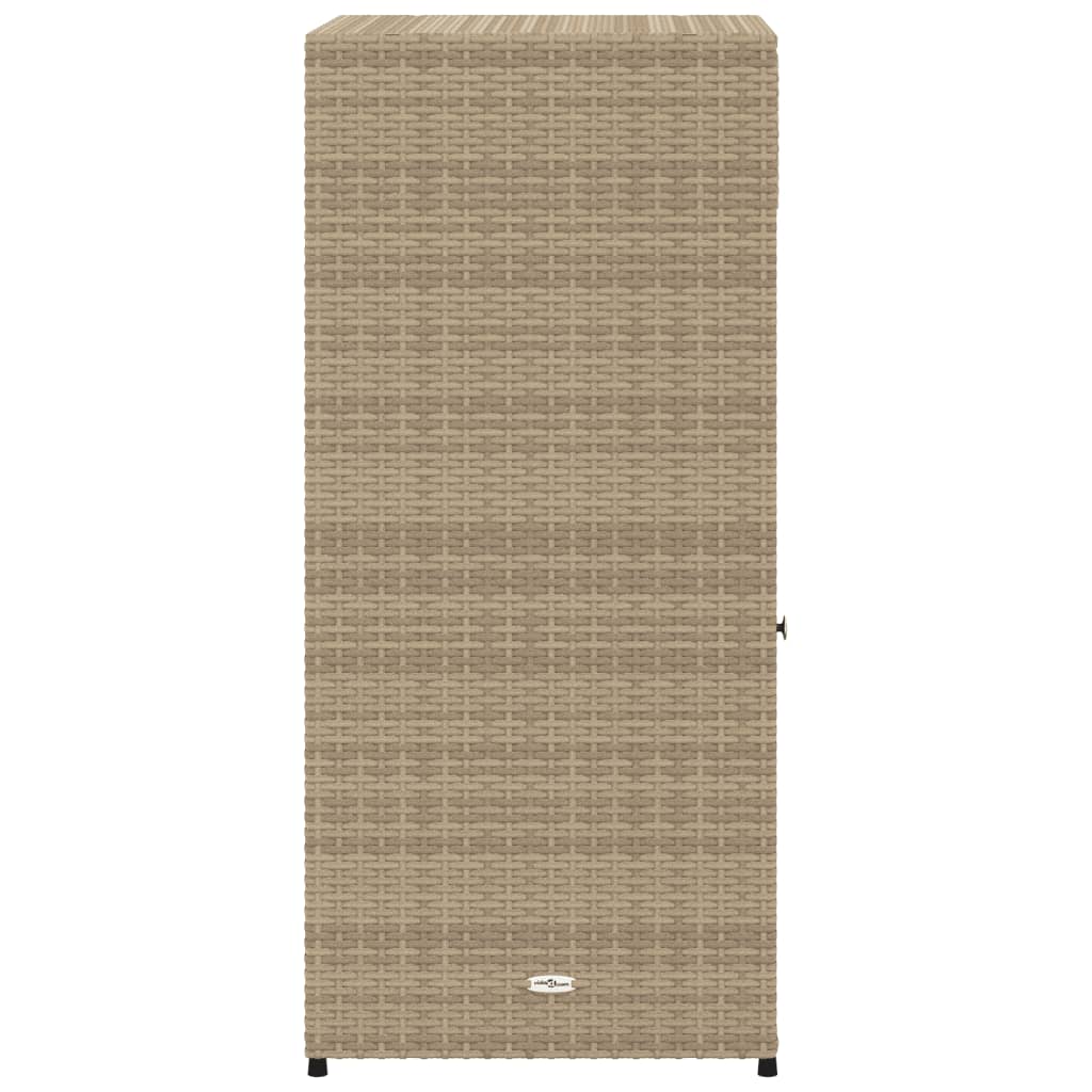 opbevaringsskab til haven 55x55x111 cm polyrattan beige