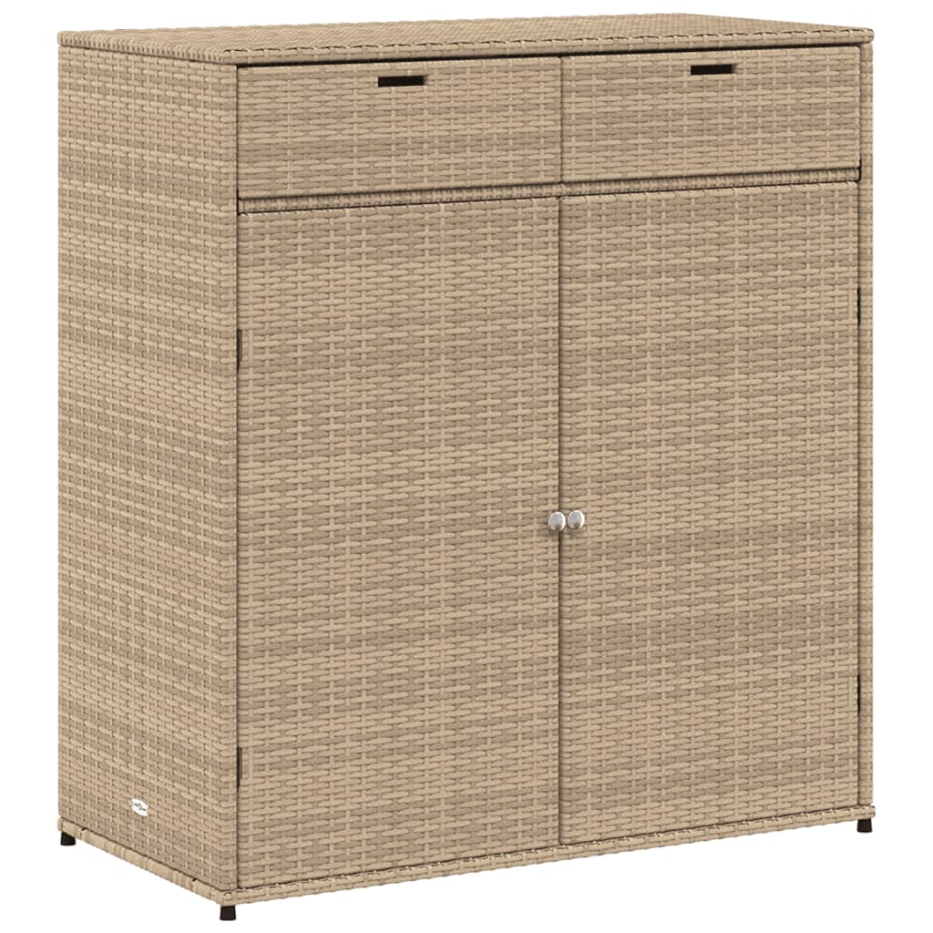 opbevaringsskab til haven 105x55x113 cm polyrattan beige