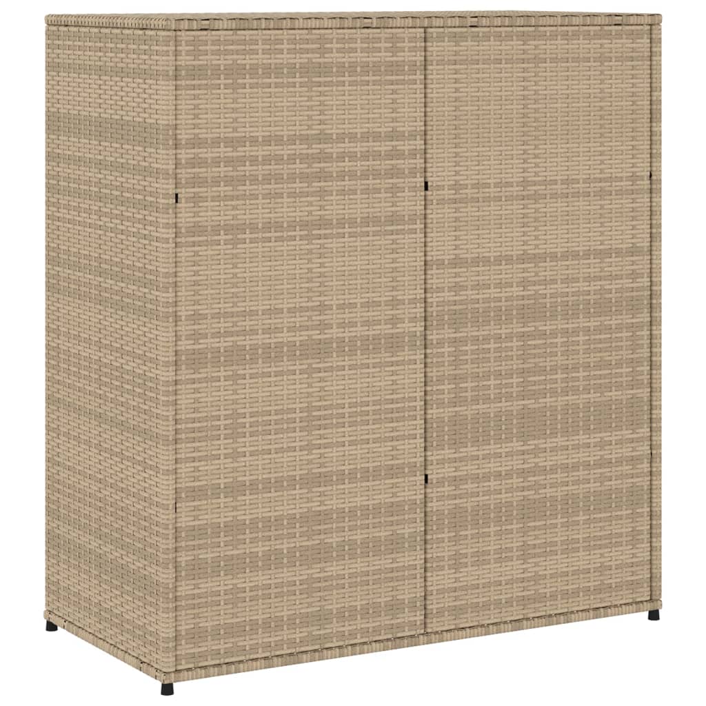 opbevaringsskab til haven 105x55x113 cm polyrattan beige