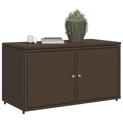 opbevaringsskab til haven 110x55x60,5 cm polyrattan brun