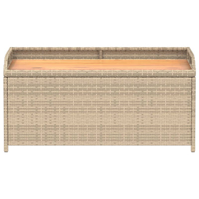 opbevaringsbænk 100x50x52 cm polyrattan og akacietræ beige