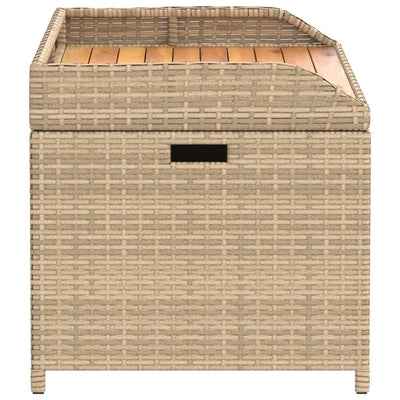 opbevaringsbænk 100x50x52 cm polyrattan og akacietræ beige