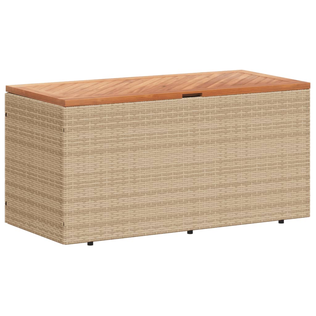 opbevaringsboks til haven 110x50x54 cm polyrattan akacie beige