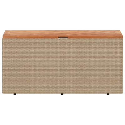 opbevaringsboks til haven 110x50x54 cm polyrattan akacie beige