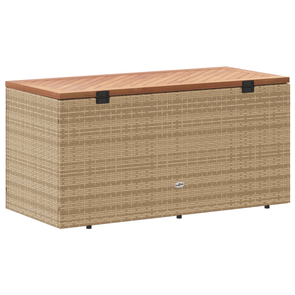 opbevaringsboks til haven 110x50x54 cm polyrattan akacie beige